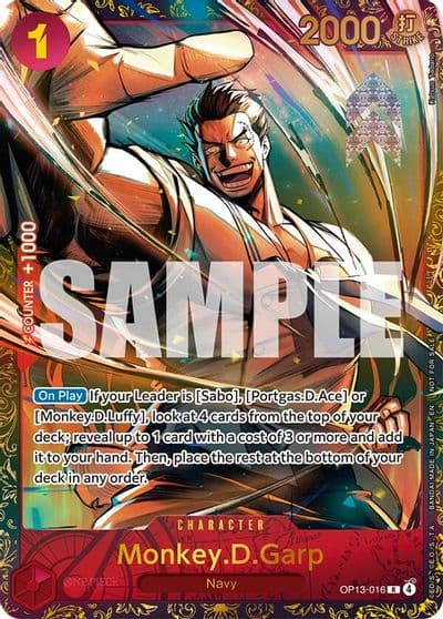 MonkeyDGarp Treasure Cup March 2026 One Piece Promotion Cards One Piece card