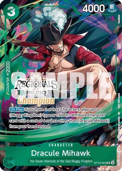 Dracule Mihawk Regionals Champion Card Set 26 27 One Piece Promotion Cards One Piece card