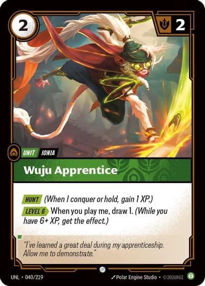 Wuju Apprentice Unleashed Riftbound card