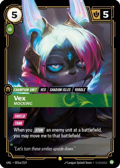 Vex Mocking Alternate Art Unleashed Riftbound card