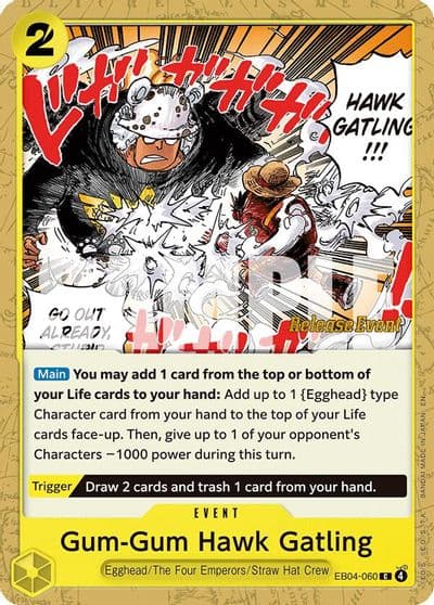Gum Gum Hawk Gatling Adventure on Kami's Island Release Event Cards One Piece card