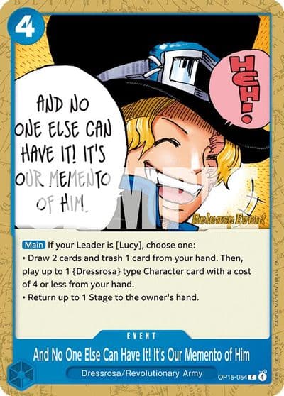 And No One Else Can Have It Its Our Memento of Him Adventure on Kami's Island Release Event Cards One Piece card