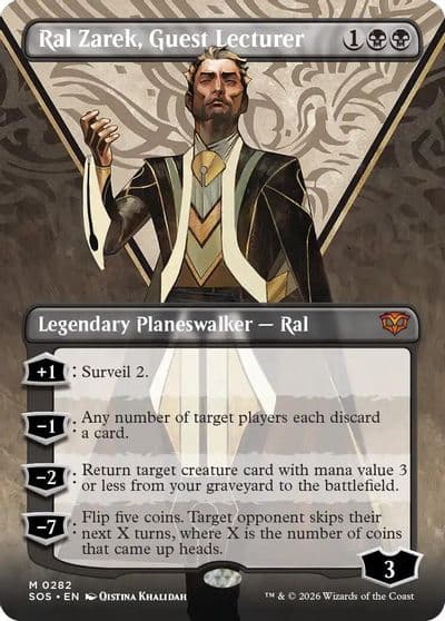 Ral Zarek Guest Lecturer Borderless Secrets of Strixhaven Magic card