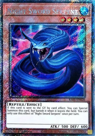 Night Sword Serpent Platinum Secret Rare Rarity Collection 5 Yu-Gi-Oh! card