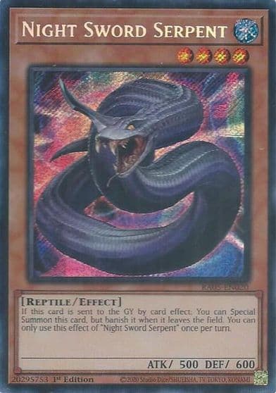 Night Sword Serpent Secret Rare Rarity Collection 5 Yu-Gi-Oh! card