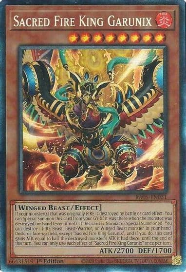 Sacred Fire King Garunix Collectors Rare Rarity Collection 5 Yu-Gi-Oh! card