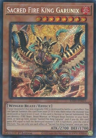 Sacred Fire King Garunix Secret Rare Rarity Collection 5 Yu-Gi-Oh! card