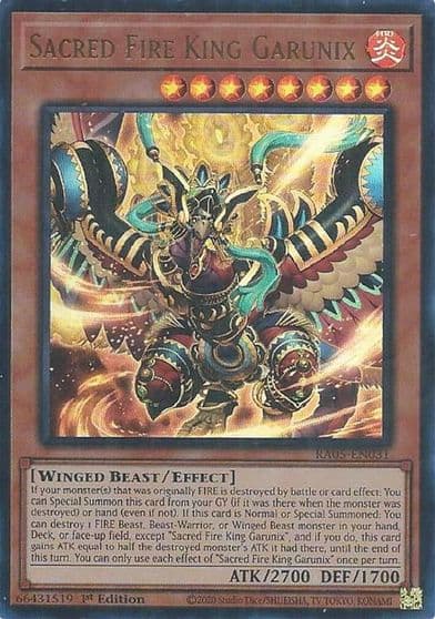 Sacred Fire King Garunix Ultra Rare Rarity Collection 5 Yu-Gi-Oh! card
