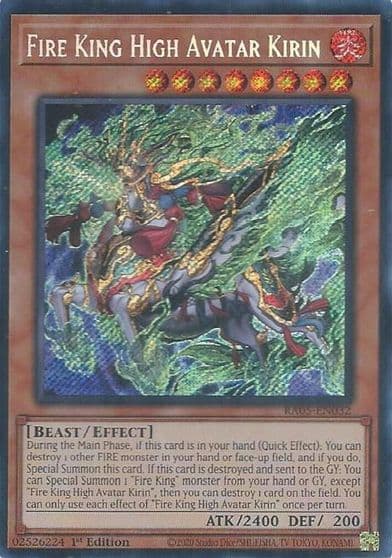 Fire King High Avatar Kirin Secret Rare Rarity Collection 5 Yu-Gi-Oh! card