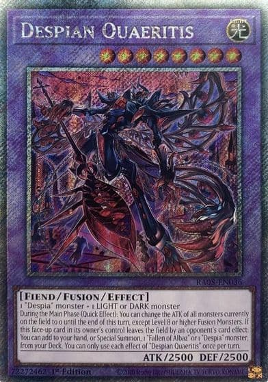 Despian Quaeritis Platinum Secret Rare Rarity Collection 5 Yu-Gi-Oh! card