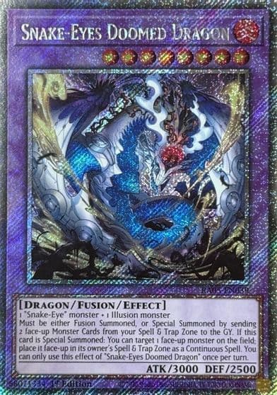 Snake Eyes Doomed Dragon Platinum Secret Rare Rarity Collection 5 Yu-Gi-Oh! card