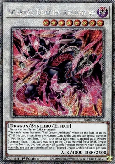 Scarred Dragon Archfiend Platinum Secret Rare Rarity Collection 5 Yu-Gi-Oh! card