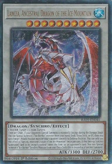 Lancea Ancestral Dragon of the Ice Mountain Ultimate Rare Rarity Collection 5 Yu-Gi-Oh! card