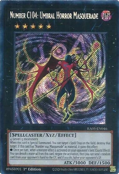 Number C104 Umbral Horror Masquerade Secret Rare Rarity Collection 5 Yu-Gi-Oh! card