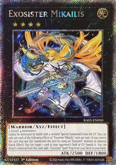 Exosister Mikailis Platinum Secret Rare Rarity Collection 5 Yu-Gi-Oh! card