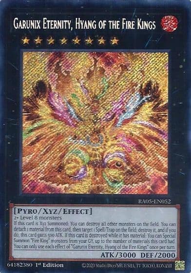 Garunix Eternity Hyang of the Fire Kings Secret Rare Rarity Collection 5 Yu-Gi-Oh! card
