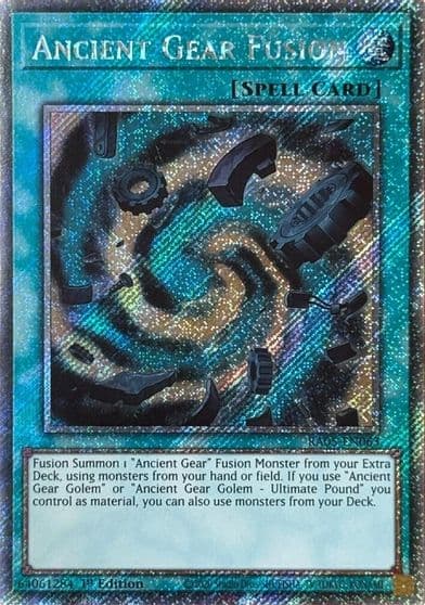 Ancient Gear Fusion Platinum Secret Rare Rarity Collection 5 Yu-Gi-Oh! card