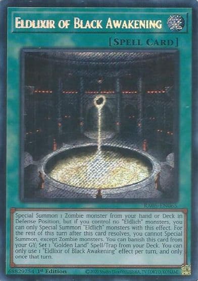 Eldlixir of Black Awakening Secret Rare Rarity Collection 5 Yu-Gi-Oh! card