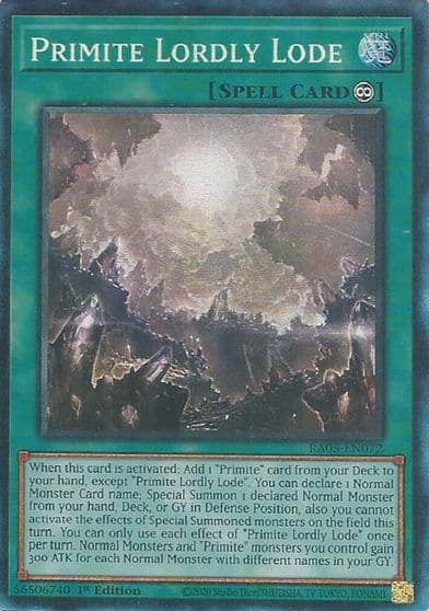 Primite Lordly Lode Collectors Rare Rarity Collection 5 Yu-Gi-Oh! card