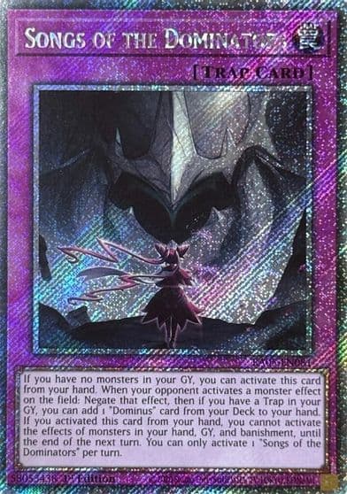Songs of the Dominators Platinum Secret Rare Rarity Collection 5 Yu-Gi-Oh! card