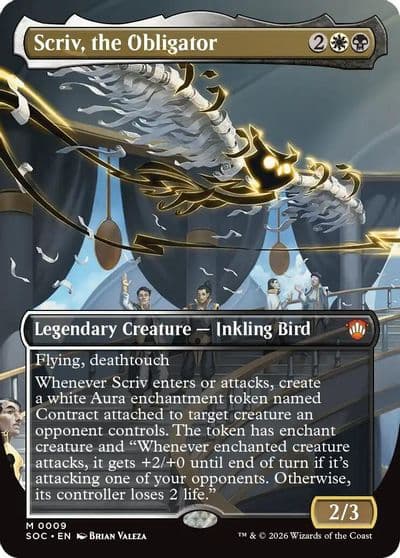 Scriv the Obligator Borderless Commander: Secrets of Strixhaven Magic card