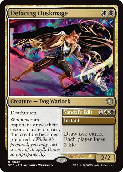 Defacing Duskmage Commander: Secrets of Strixhaven Magic card