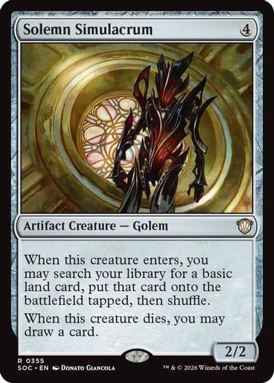 Solemn Simulacrum Commander: Secrets of Strixhaven Magic card