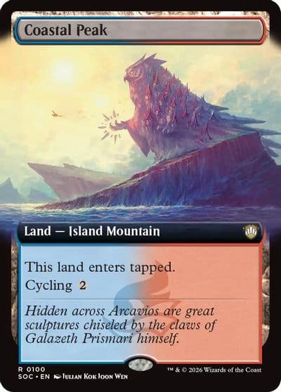 Coastal Peak Extended Art Commander: Secrets of Strixhaven Magic card