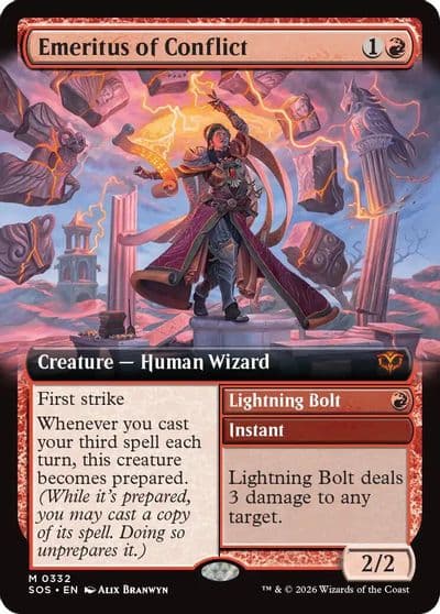 Emeritus of Conflict Extended Art Secrets of Strixhaven Magic card