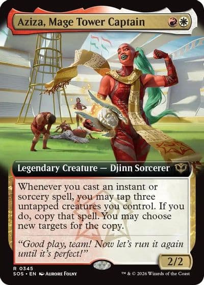 Aziza Mage Tower Captain Extended Art Secrets of Strixhaven Magic card