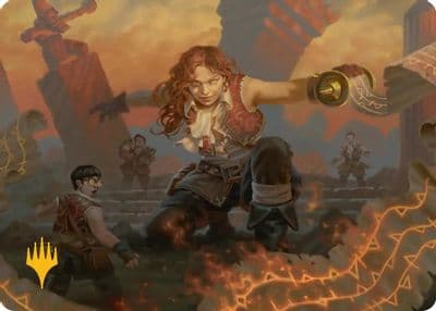 Zealous Lorecaster Art Card Gold Stamped Planeswalker Symbol Art Series: Secrets of Strixhaven Magic card