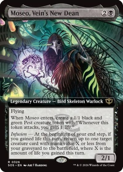 Moseo Veins New Dean Extended Art Secrets of Strixhaven Magic card