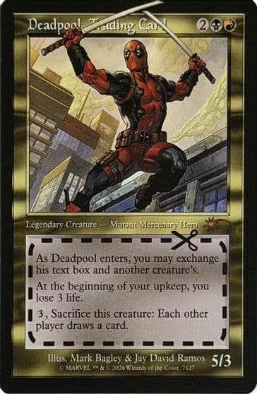 Deadpool Trading Card 7127 Secret Lair Drop Series Magic card