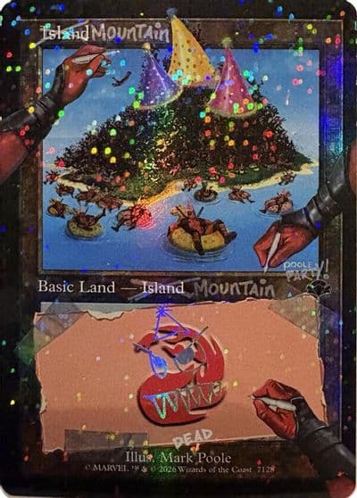 Mountain 7128 Pool Party Foil Secret Lair Drop Series Magic card