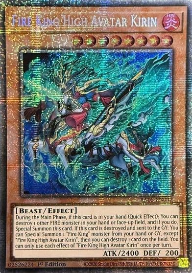 Fire King High Avatar Kirin Starlight Rare Rarity Collection 5 Yu-Gi-Oh! card