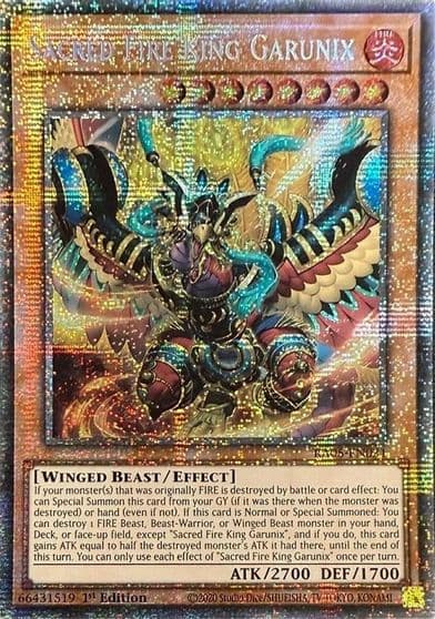 Sacred Fire King Garunix Starlight Rare Rarity Collection 5 Yu-Gi-Oh! card