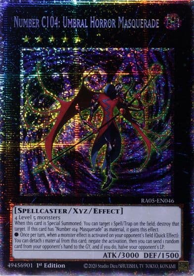 Number C104 Umbral Horror Masquerade Starlight Rare Rarity Collection 5 Yu-Gi-Oh! card