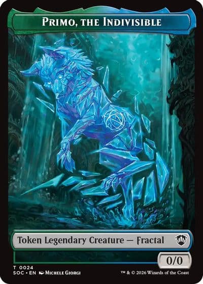 Primo The Indivisible Treasure Double Sided Token Commander: Secrets of Strixhaven Magic card