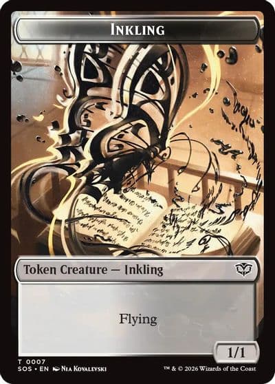 Inkling 0007 Spirit 0011 Double Sided Token Secrets of Strixhaven Magic card