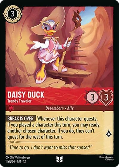 Daisy Duck Trendy Traveler Wilds Unknown Lorcana card