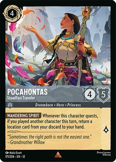 Pocahontas Steadfast Traveler Wilds Unknown Lorcana card