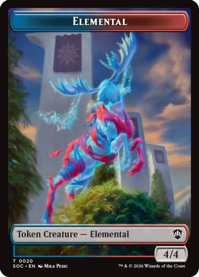 Elemental 0020 Food Double Sided Token Commander: Secrets of Strixhaven Magic card