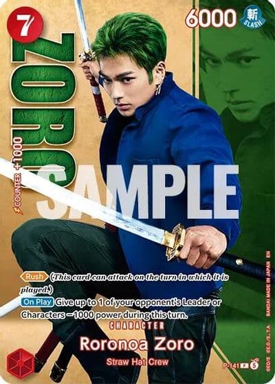 Roronoa Zoro P 141 Premium Card Collection Live Action Edition Vol2 Straw Hat Crew One Piece Promotion Cards One Piece card