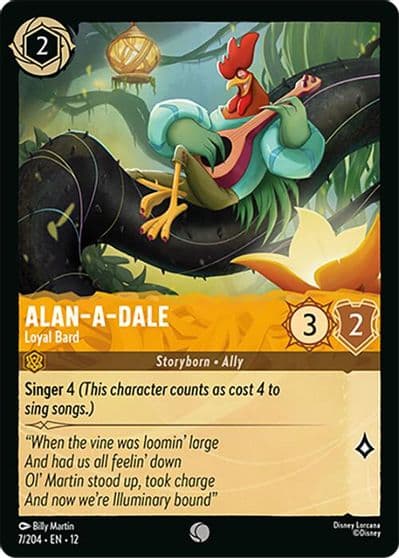 Alan a Dale Loyal Bard Wilds Unknown Lorcana card