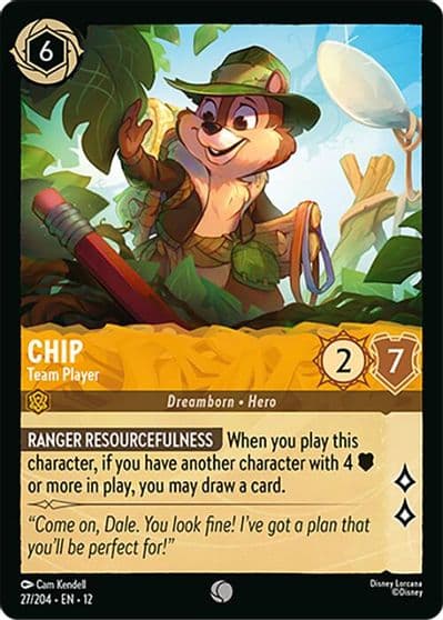 Chip Team Player Wilds Unknown Lorcana card