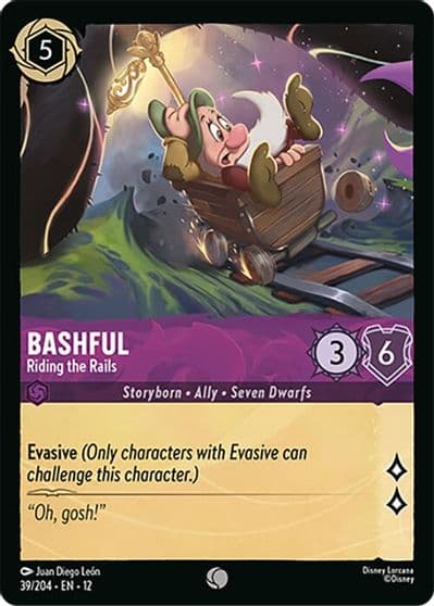 Bashful Riding the Rails Wilds Unknown Lorcana card