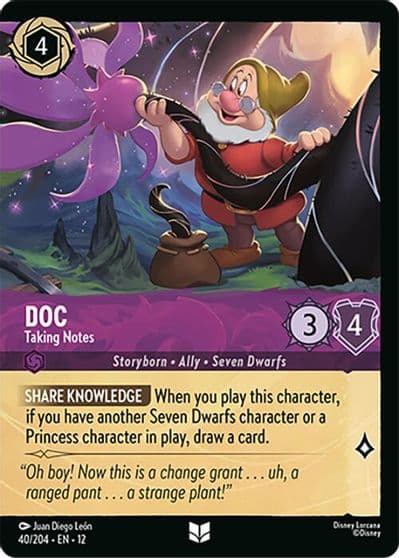 Doc Taking Notes Foil Wilds Unknown Lorcana card