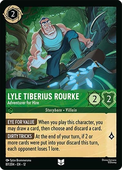 Lyle Tiberius Rourke Adventurer for Hire Wilds Unknown Lorcana card