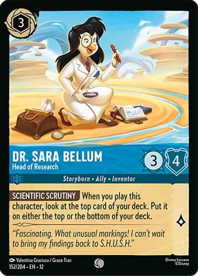 Dr Sara Bellum Head of Research Wilds Unknown Lorcana card