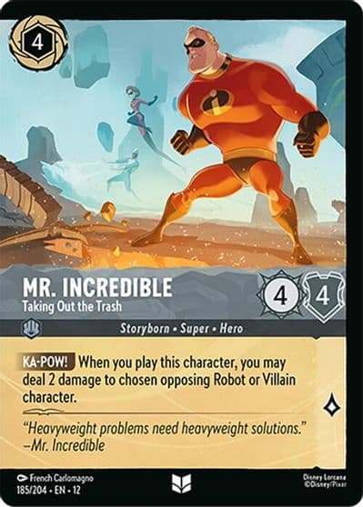 Mr Incredible Taking Out the Trash Foil Wilds Unknown Lorcana card